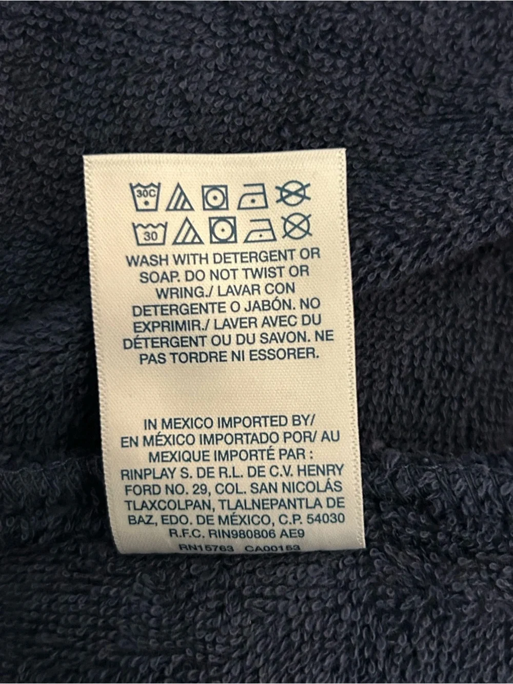 Polo Ralph Lauren Men's Robe Navy Blue Plush Shawl Collar Size S / M Logo